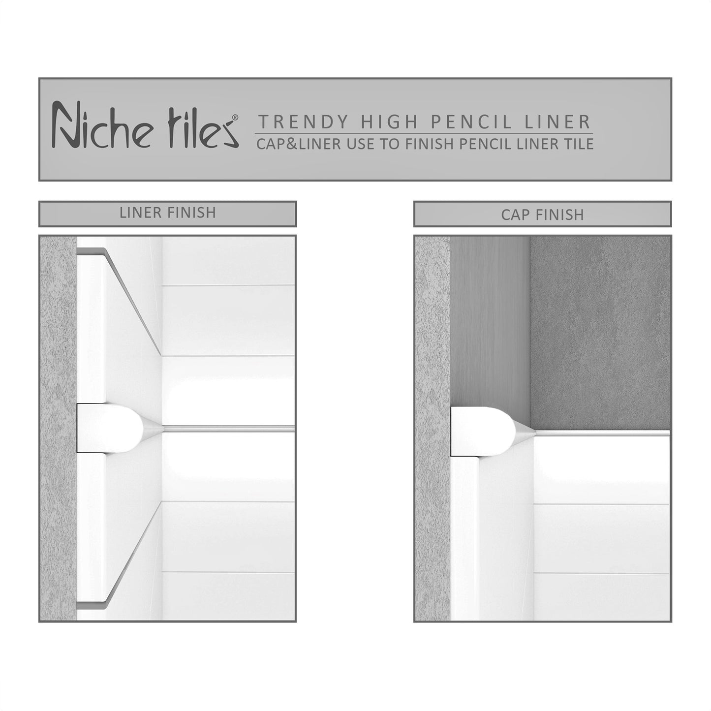 (Pack of 5)Trendy Metal Gold 1.5cm. x 30cm. Pencil Bullnose Border Wall Tile Trim