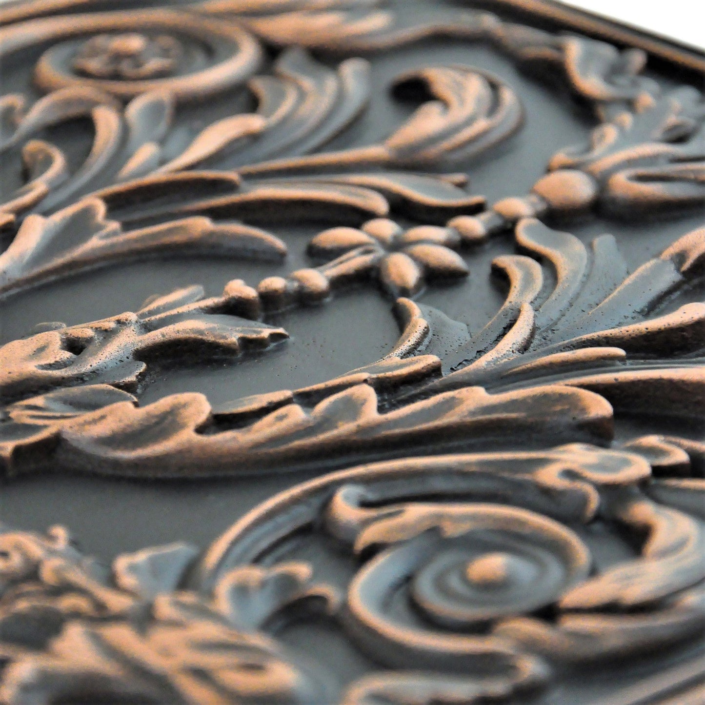 Backsplash Metal Tile Mural for Kitchen and Fireplace Oil Rubbed Copper Viola 30cm. x 45 cm.