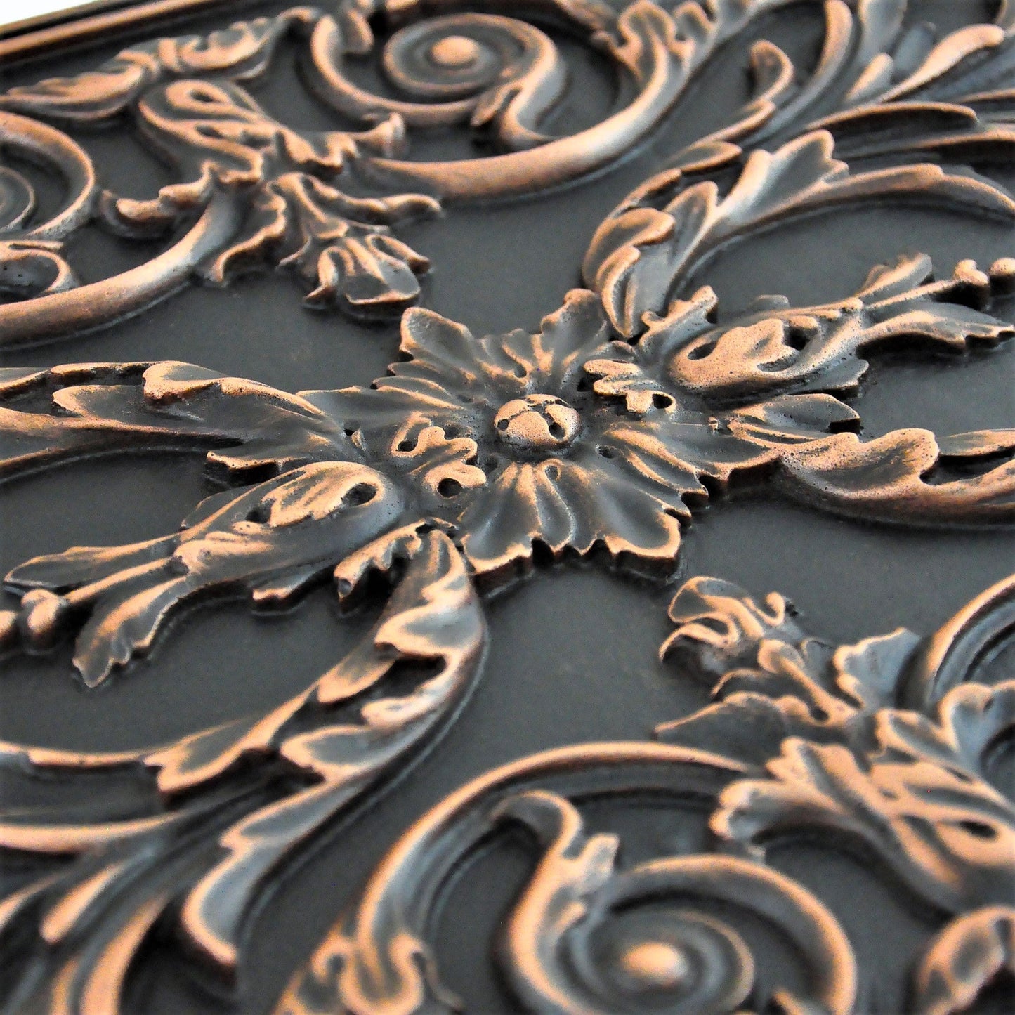 Viola Antique Copper 30 cm. x 45 cm. Handmade Metal Mural and Splashback Tile For Kitchen and Fireplace
