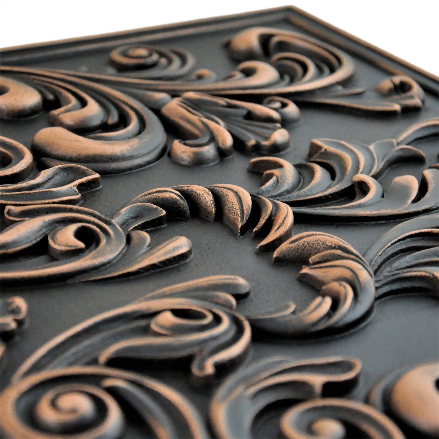 Cypress Antique Copper 38.5 cm. x 58 cm. Handmade Metal Mural and Splashback Tile For Kitchen and Fireplace