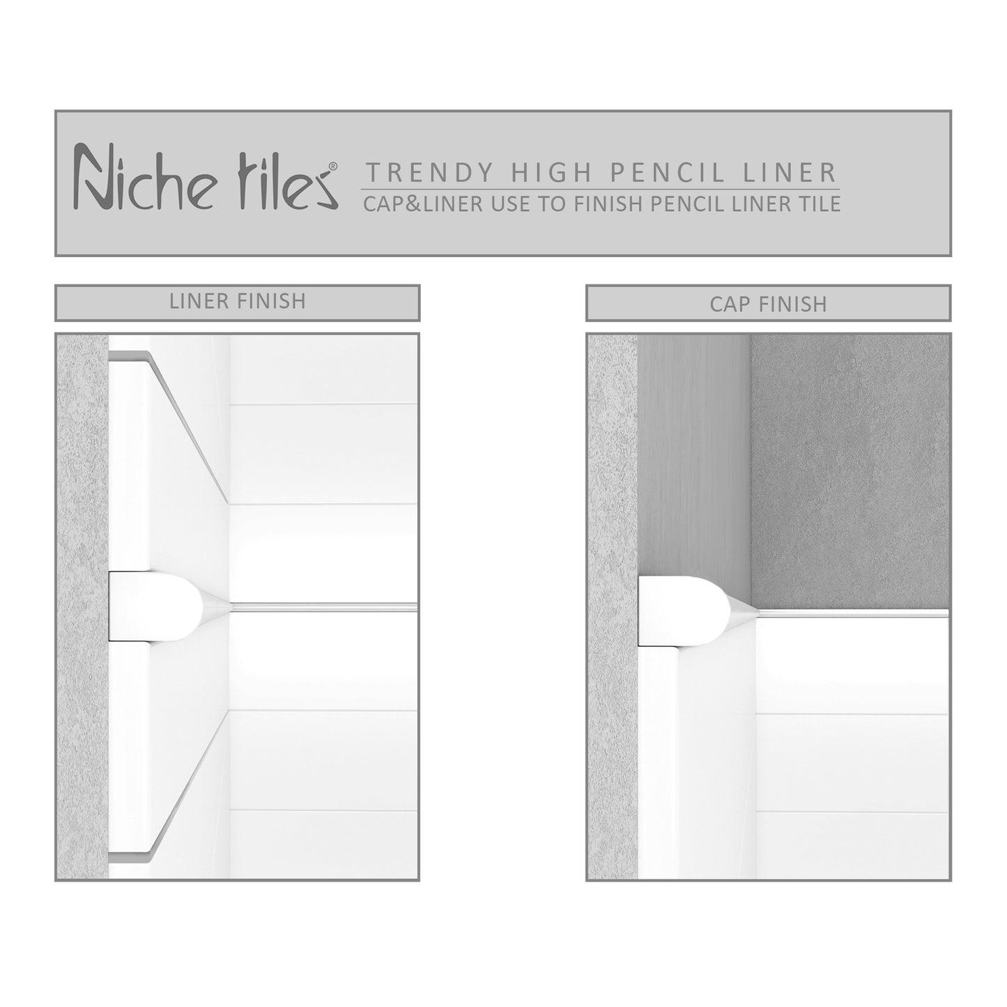 (Pack of 5)Trendy Metal Copper 1.5cm. x 30cm. Pencil  Bullnose Border Wall Tile Trim