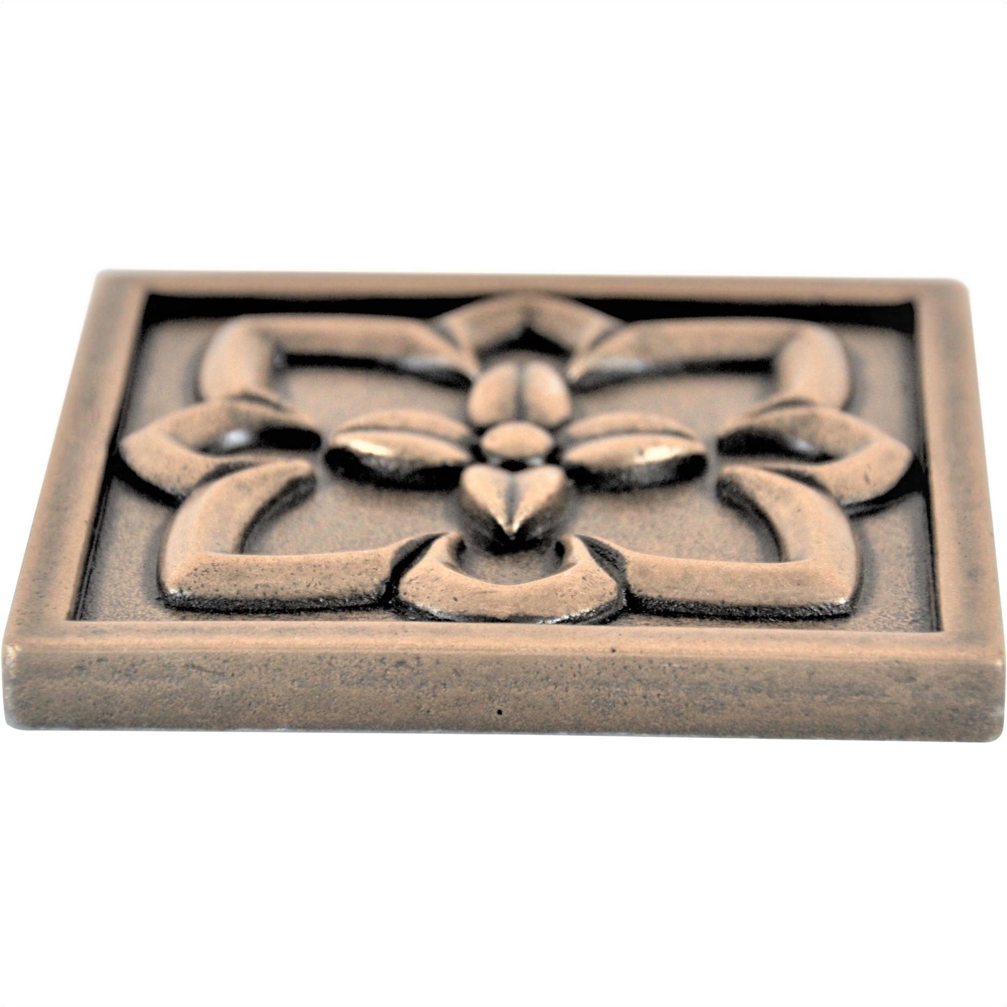 (Pack of 4)Crown Metal Champagne Bronze 9.5cm. x 9.5cm. Decorative Tile