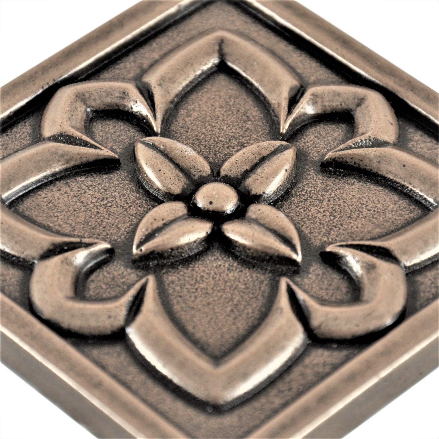 (Pack of 4)Crown Metal Champagne Bronze 9.5cm. x 9.5cm. Decorative Tile