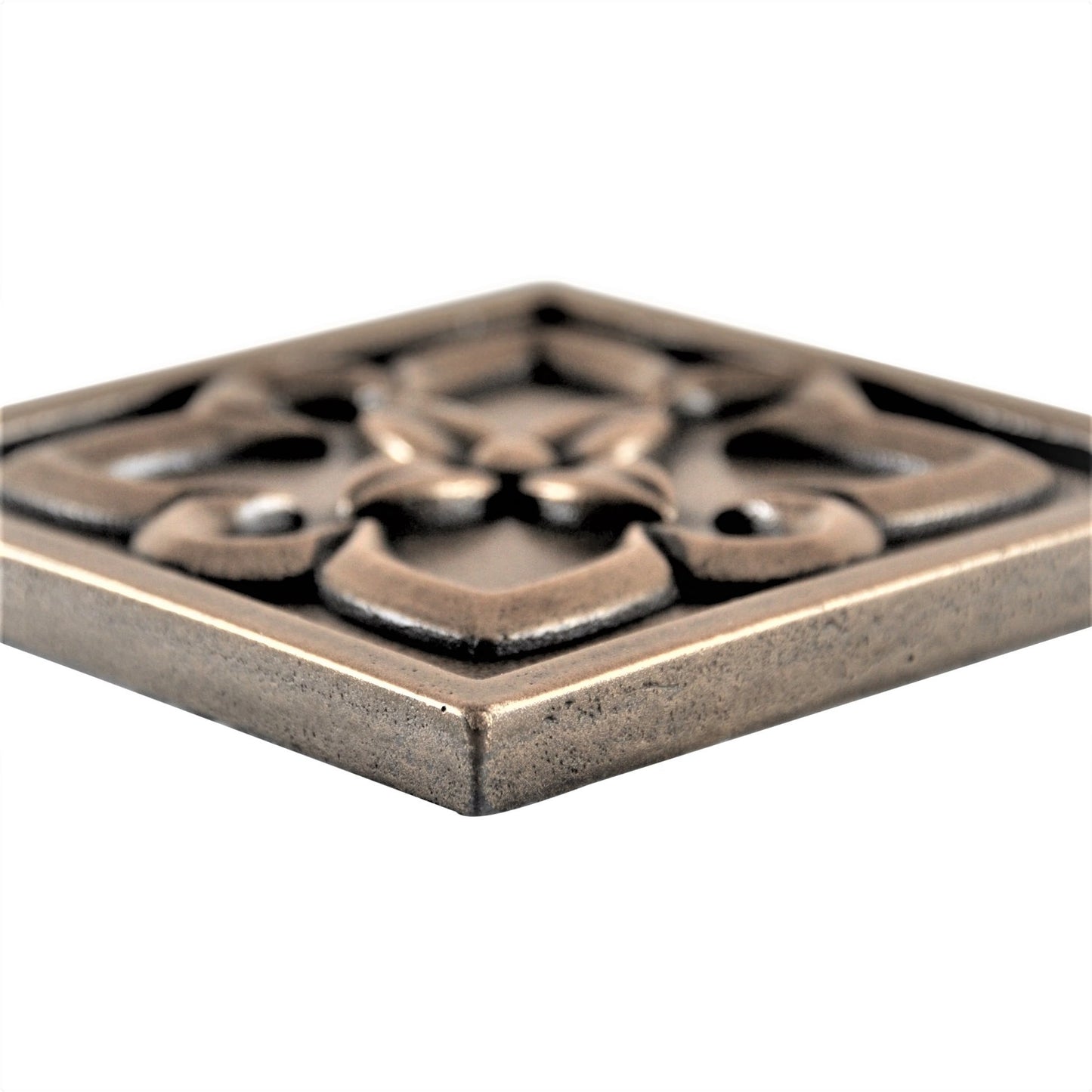 (Pack of 4)Crown Metal Champagne Bronze 9.5cm. x 9.5cm. Decorative Tile