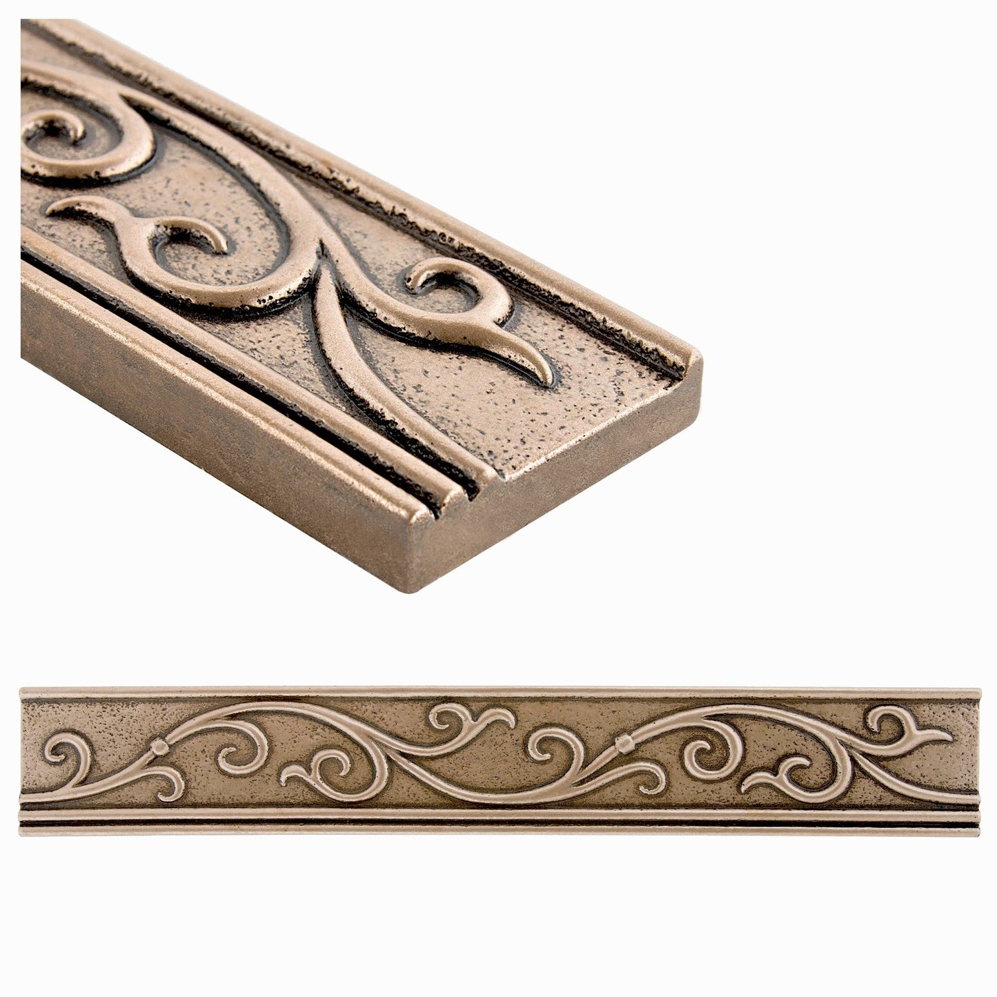 (Pack of 5) Cypress Metal Champagne Bronze 4.5cm. x 30cm. Border Wall Accent Tile Trim