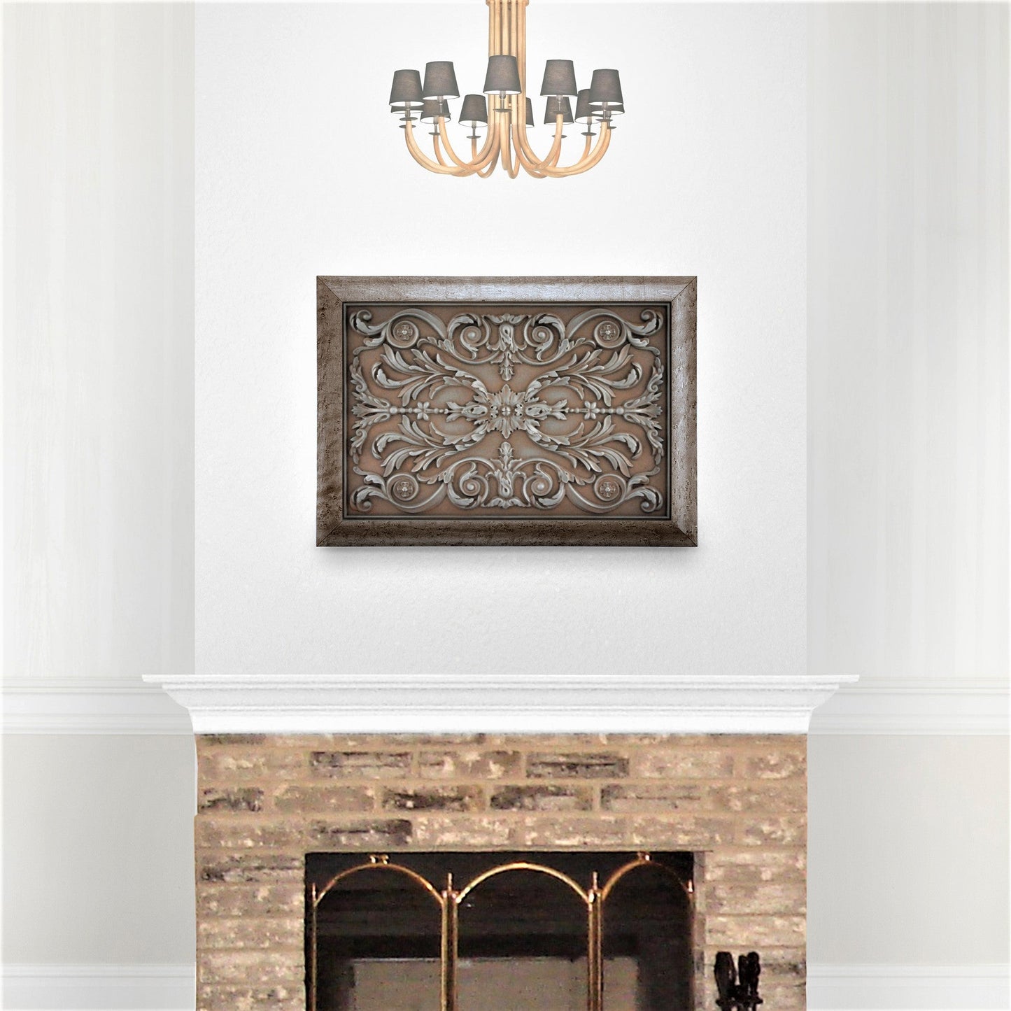 Backsplash Metal Tile Mural for Kitchen and Fireplace Iron Rust Viola 30cm. x 45 cm.
