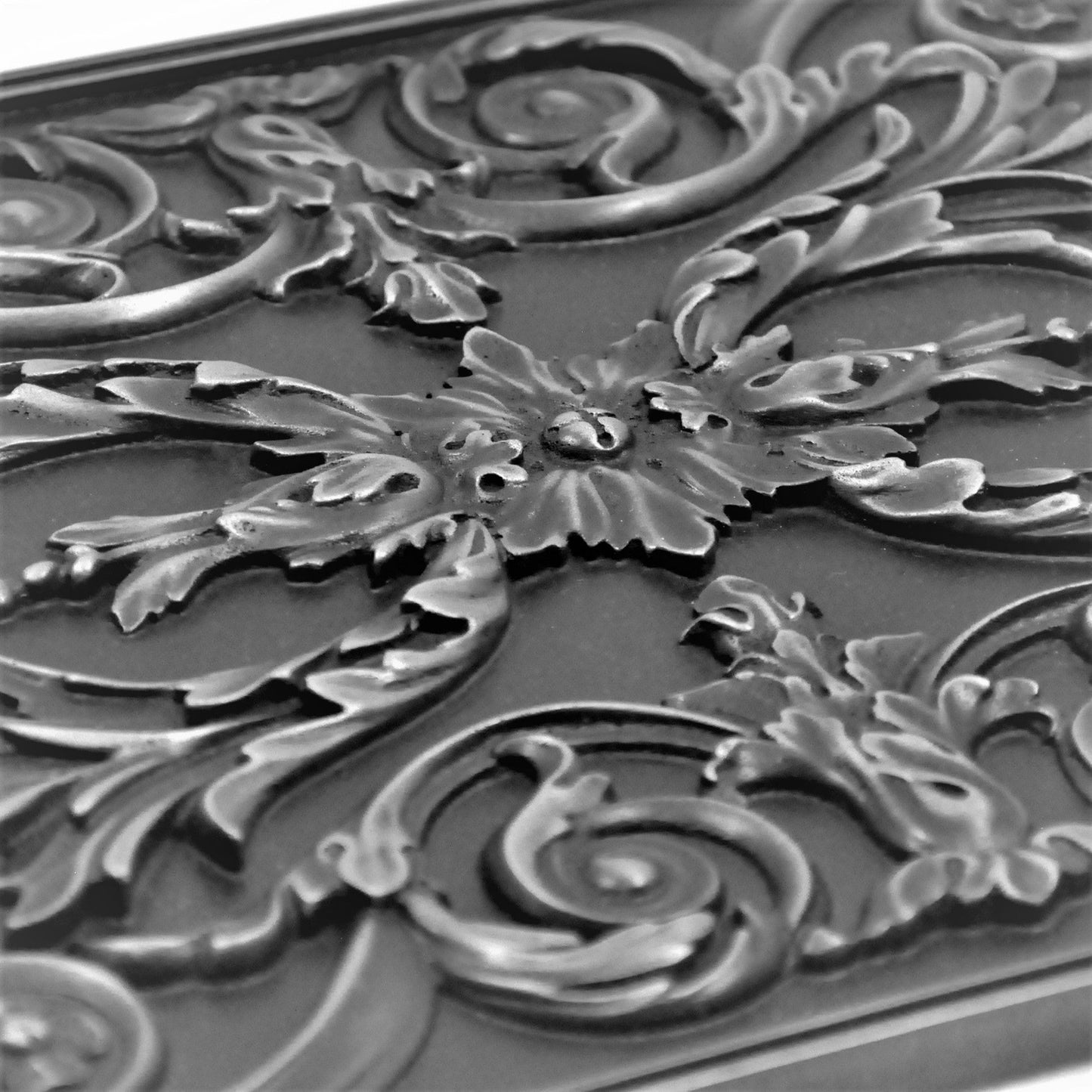 Backsplash Metal Tile Mural for Kitchen and Fireplace Wrought Iron Viola 30cm. x 45 cm.