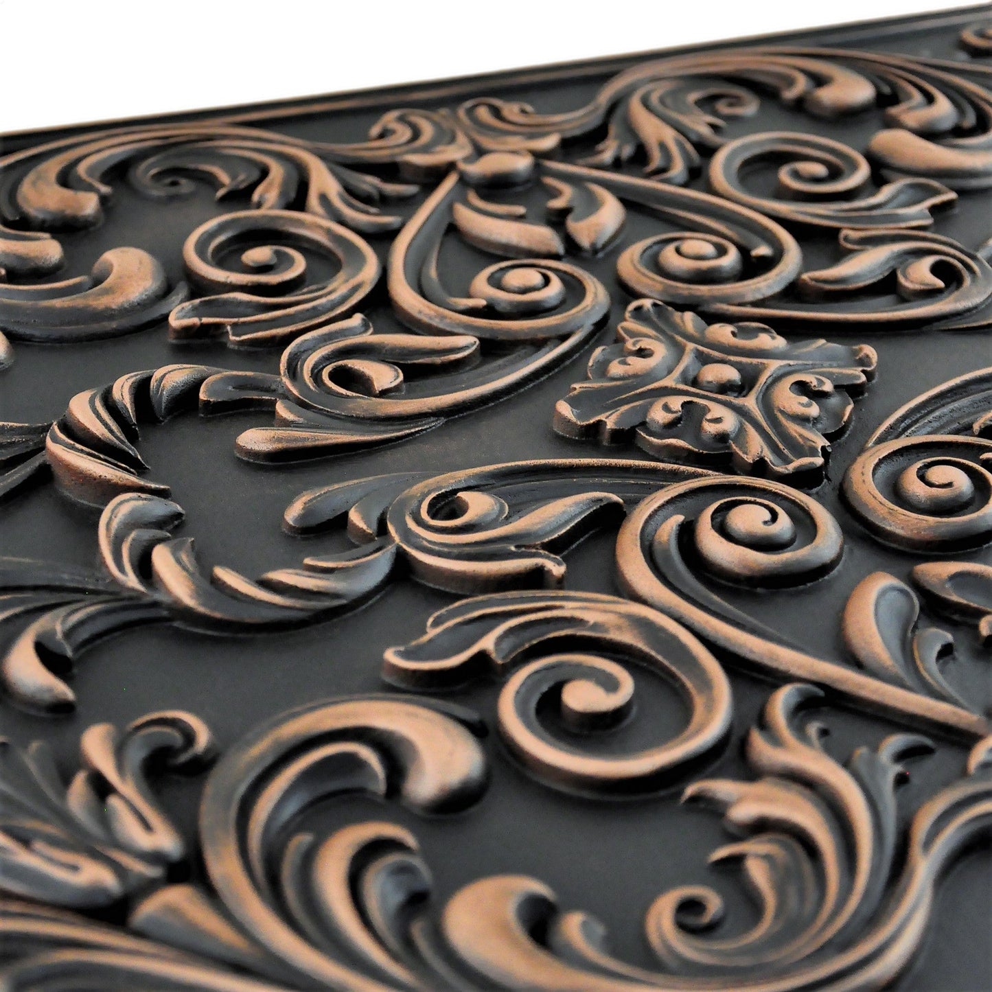 Cypress Antique Copper 38.5 cm. x 58 cm. Handmade Metal Mural and Splashback Tile For Kitchen and Fireplace
