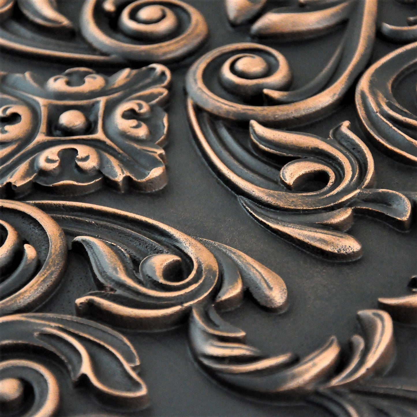 Cypress Antique Copper 38.5 cm. x 58 cm. Handmade Metal Mural and Splashback Tile For Kitchen and Fireplace