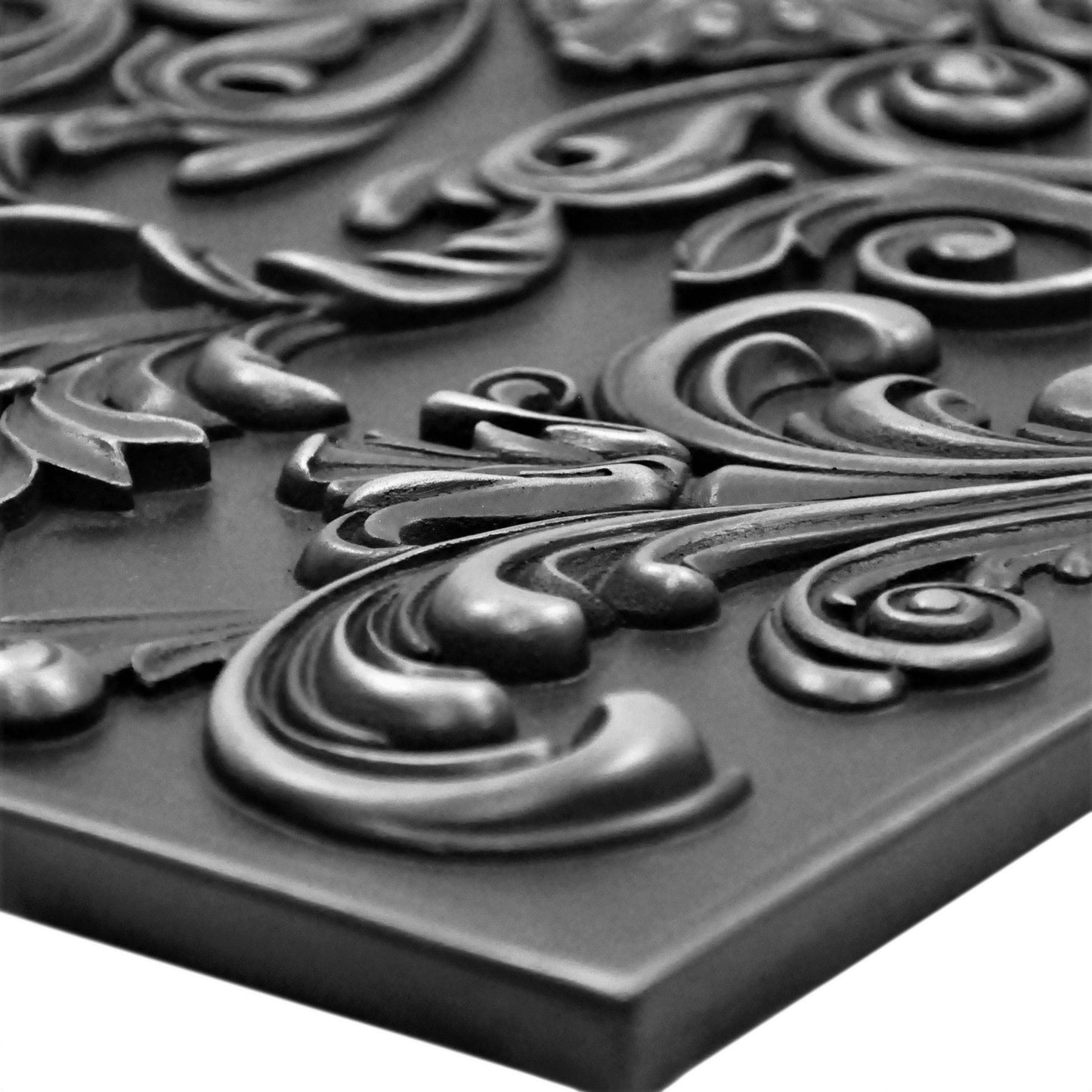 Backsplash Metal Tile Mural for Kitchen and Fireplace Wrought Iron Cypress 40cm. x 60cm.