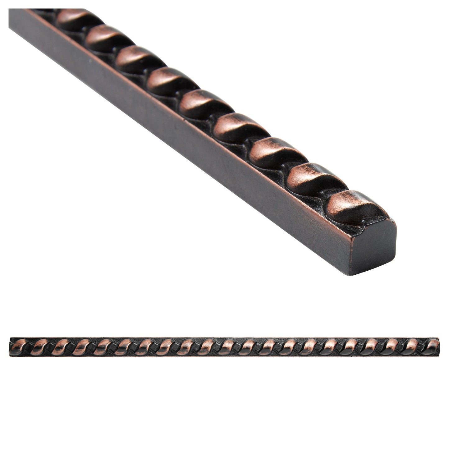 (Pack of 5) Rope Metal Antique Copper 1.3cm. x 30cm. Border Wall Accent Tile Trim