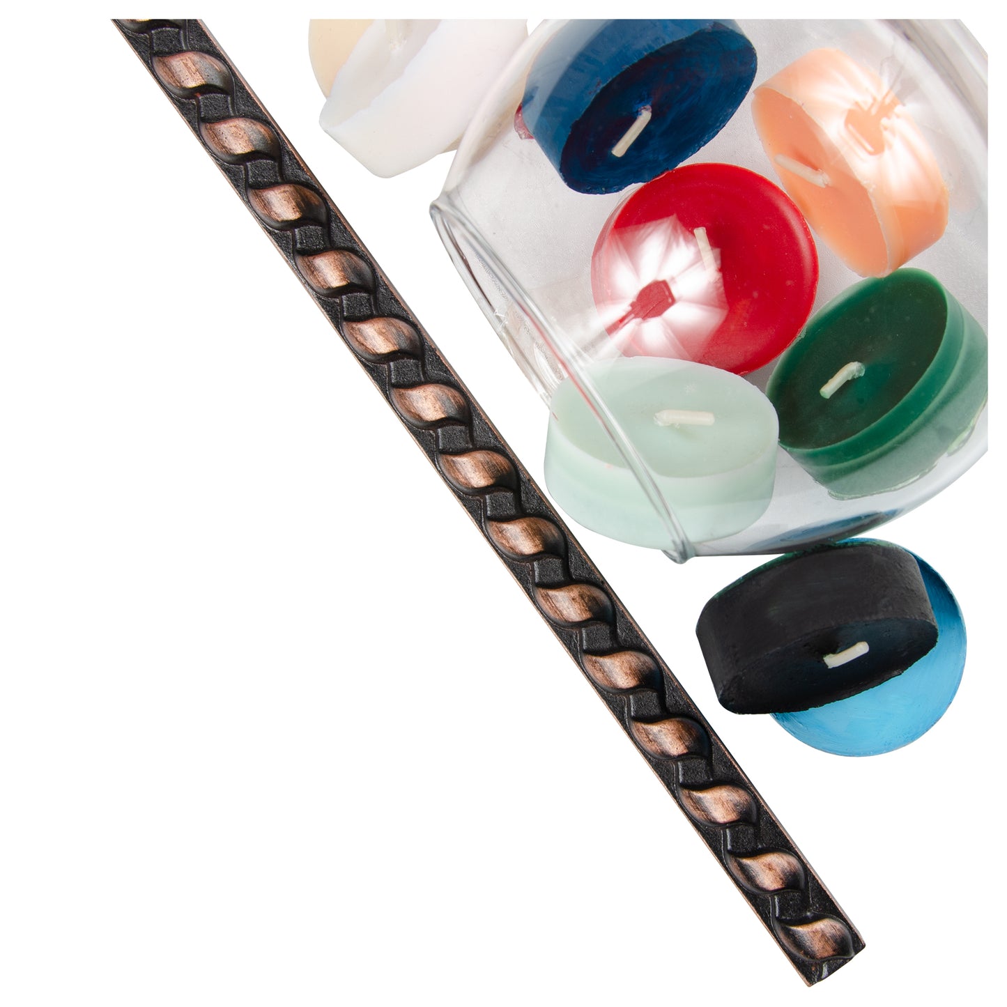 (Pack of 5) Rope Metal Antique Copper 1.3cm. x 30cm. Border Wall Accent Tile Trim