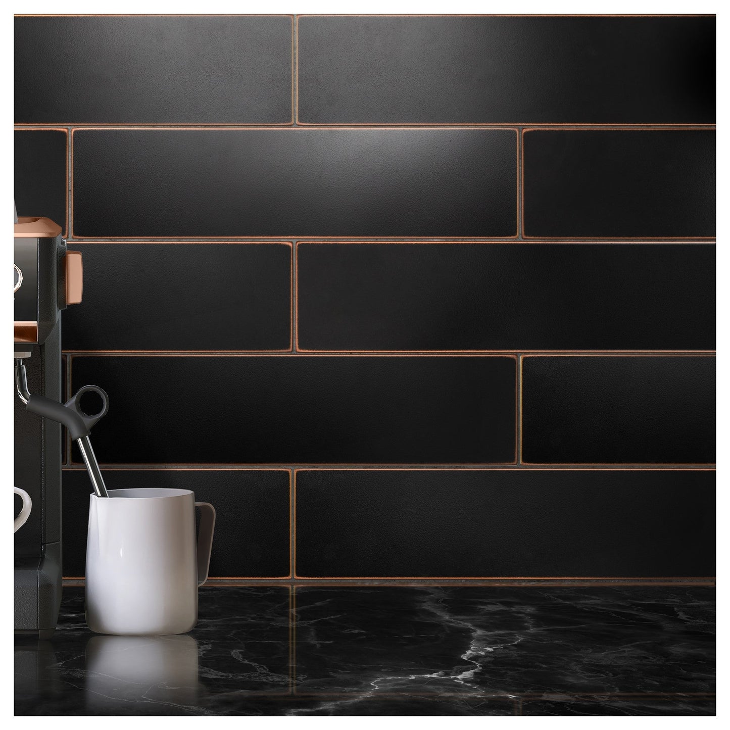 Encore Metal Oil Rubbed Copper 7.5cm x 30.5cm. Wall Tile ( 6 Tiles in Pack)